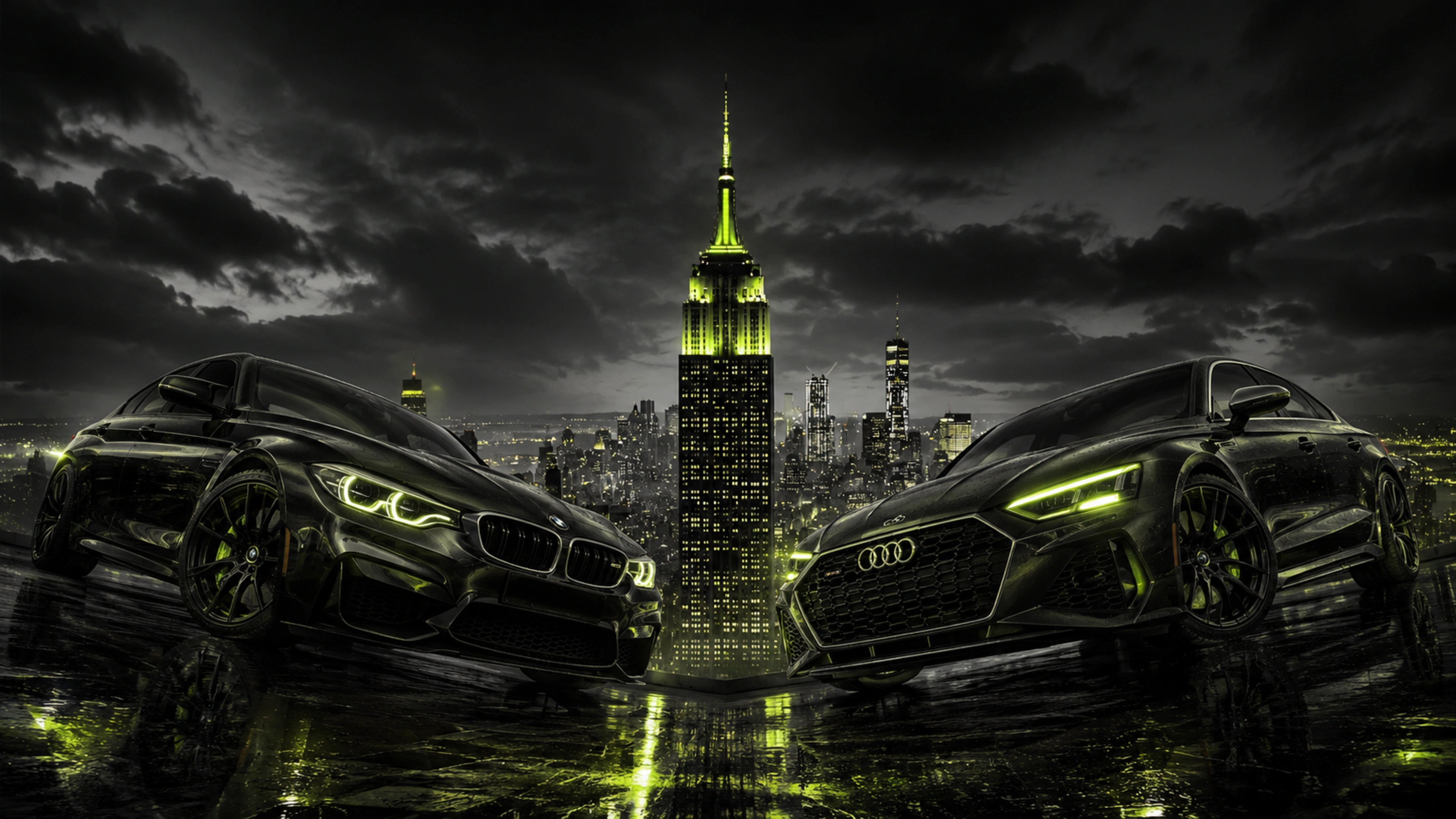 BMW M8 Competition et Audi RS7 Sportback face a face a New York
